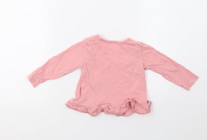 H&M Girls Pink   Basic T-Shirt Size 9-12 Months