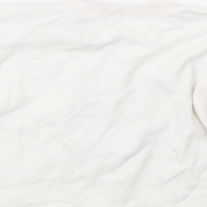 Preworn Girls White   Pullover T-Shirt Size 18-24 Months