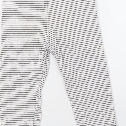 saisnburys Girls White Striped   Pyjama Pants Size 7-8 Years