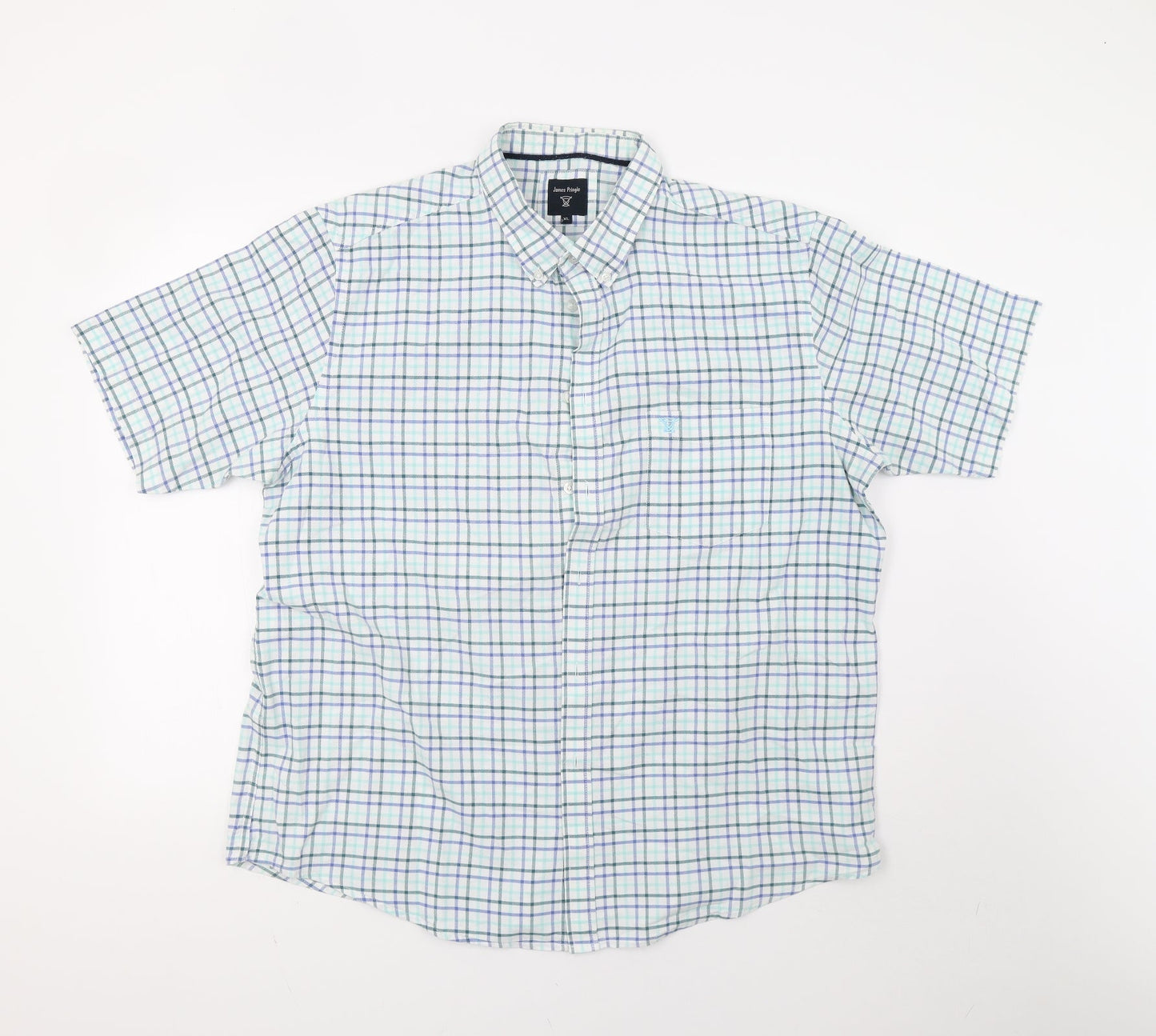 EWM Mens Blue Check   Polo Size XL