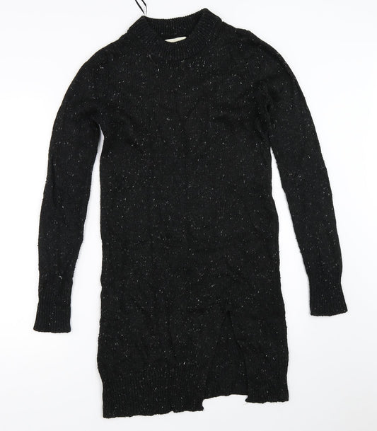 Womens UK Size 10 Papaya Black Tunic Jumper