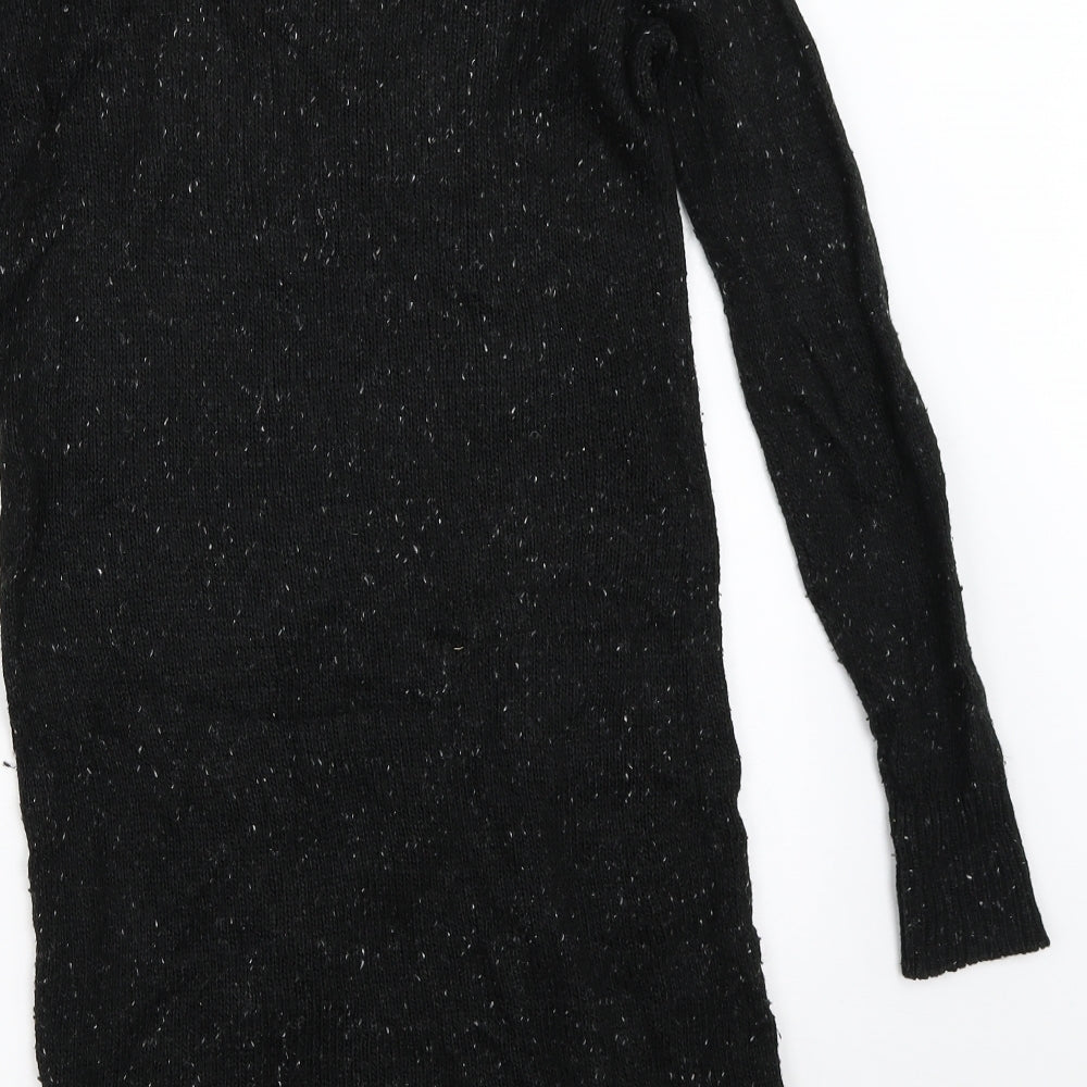 Womens UK Size 10 Papaya Black Tunic Jumper