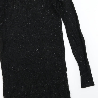 Womens UK Size 10 Papaya Black Tunic Jumper