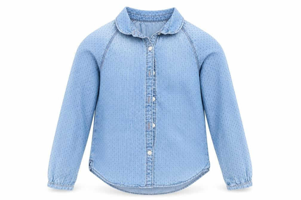 OshKosh B’gosh Girls Blue  Denim Basic Button-Up Size 7 Years