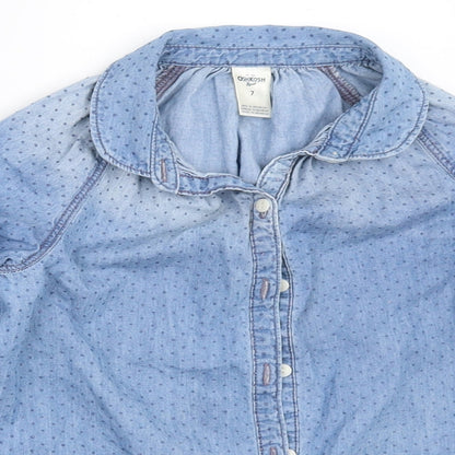 OshKosh B’gosh Girls Blue  Denim Basic Button-Up Size 7 Years