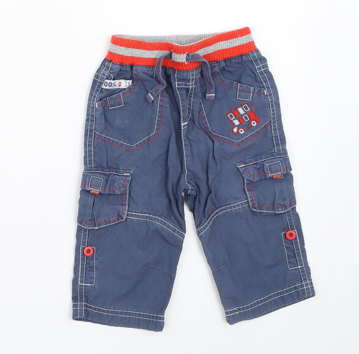 TU Boys Blue   Cargo Trousers Size 6-9 Months