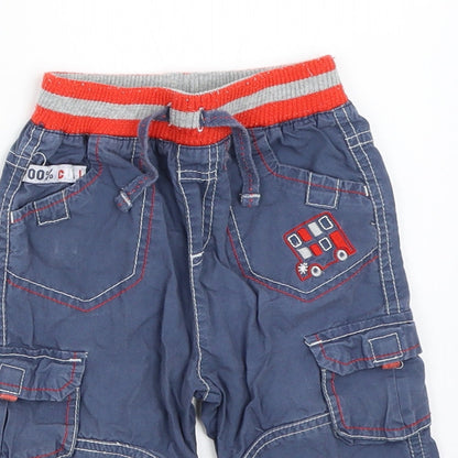 TU Boys Blue   Cargo Trousers Size 6-9 Months