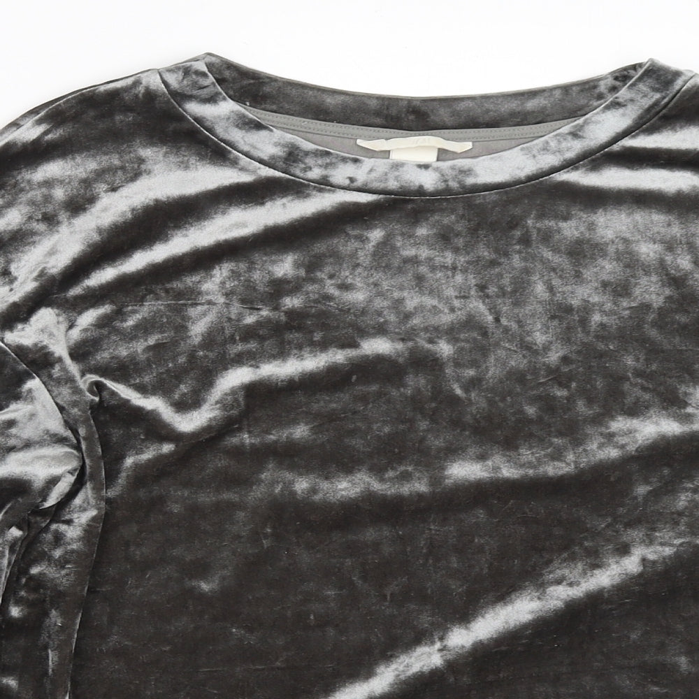 H&M Womens Grey   Pullover Sweatshirt Size S