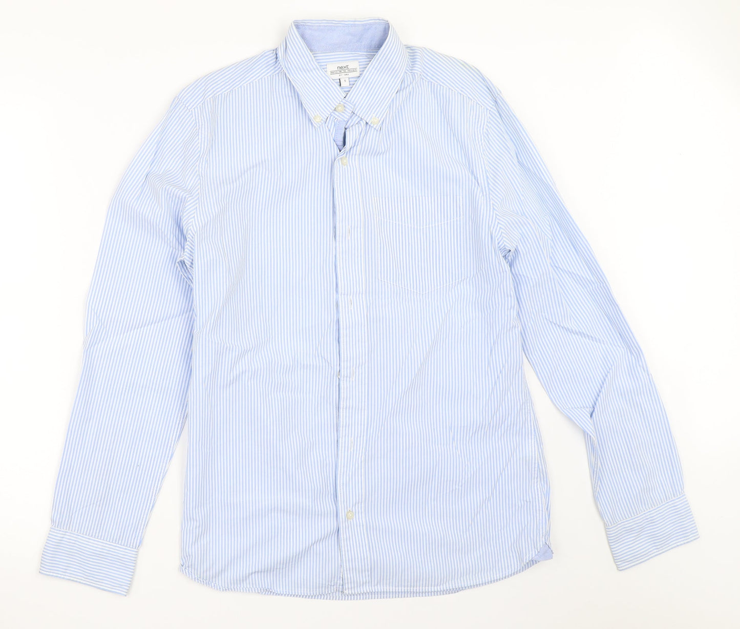 Mens UK Size S NEXT Blue  Button-Up Long Sleeve Casual Shirt