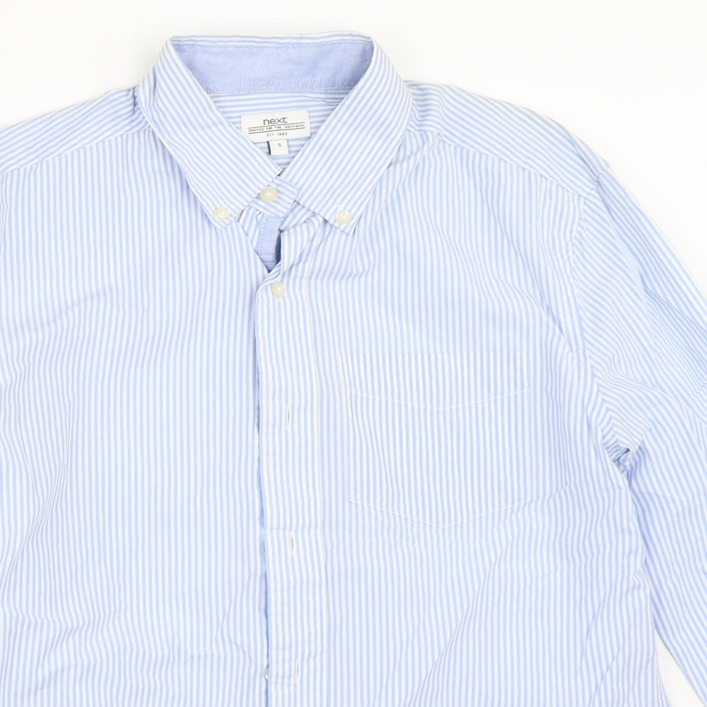 Mens UK Size S NEXT Blue  Button-Up Long Sleeve Casual Shirt