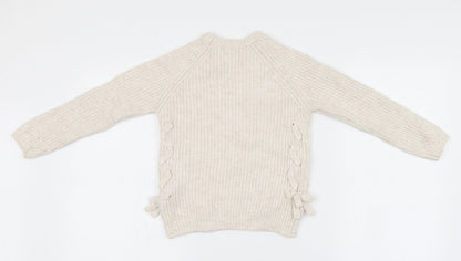 Primark Girls Ivory   Pullover Jumper Size 7-8 Years