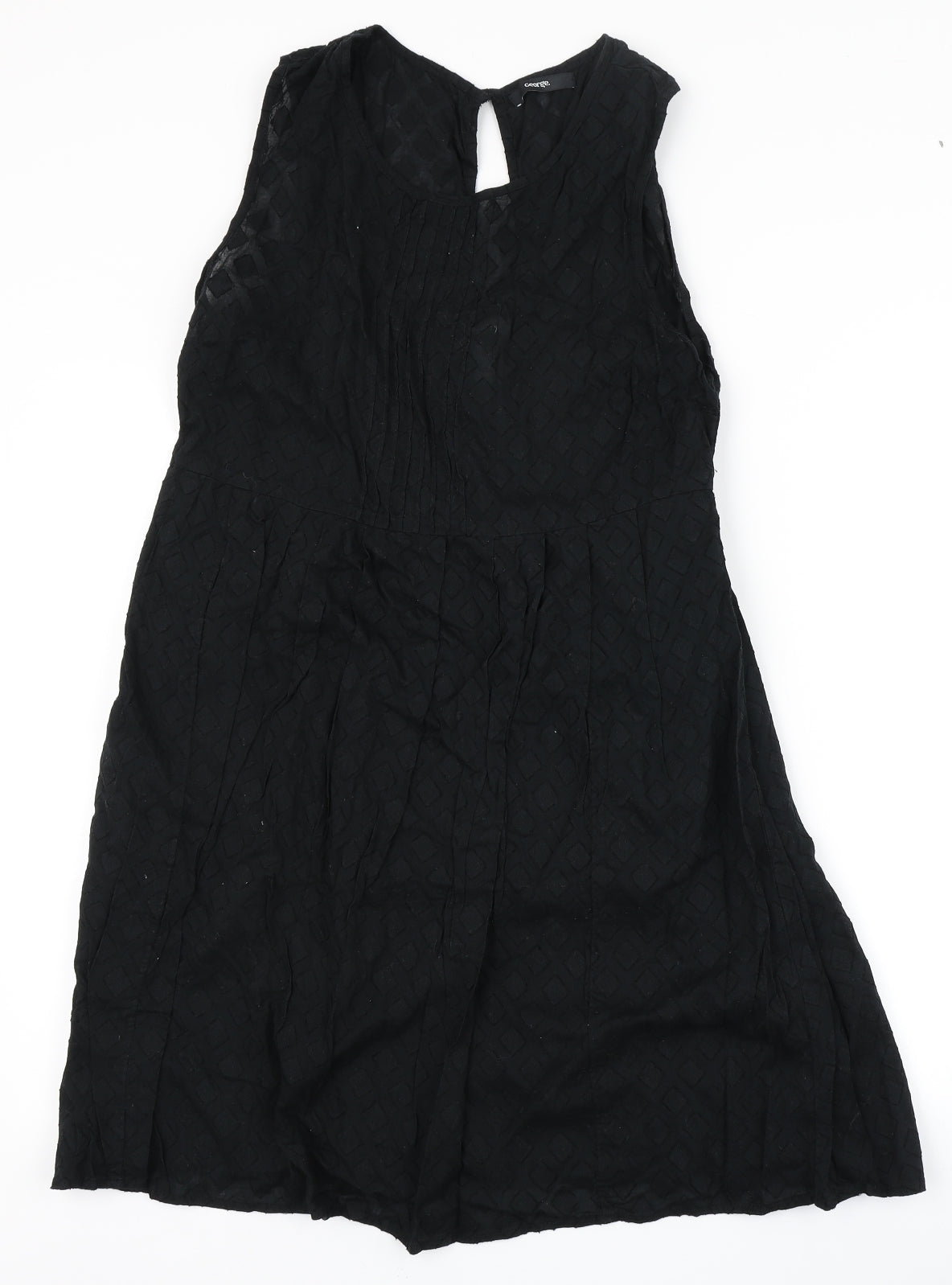 George Womens Black Argyle/Diamond  Skater Dress  Size 14