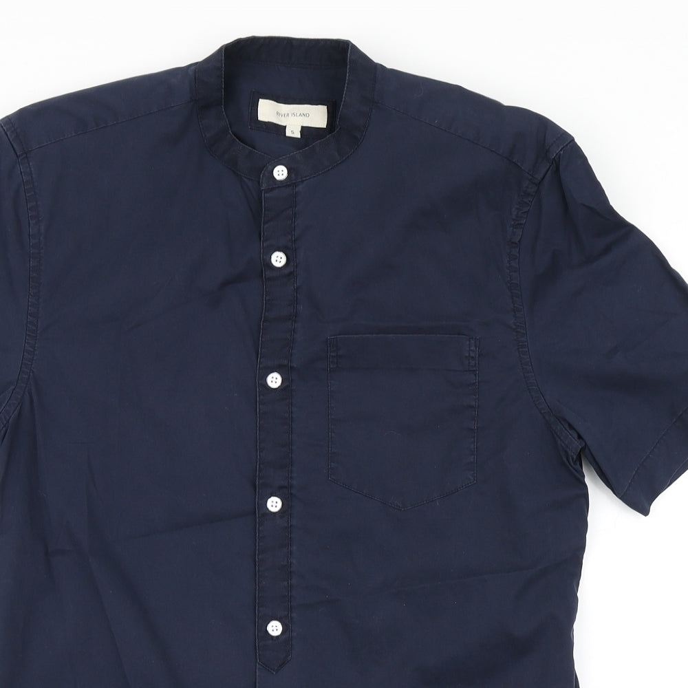River Island Mens Blue    Button-Up Size S