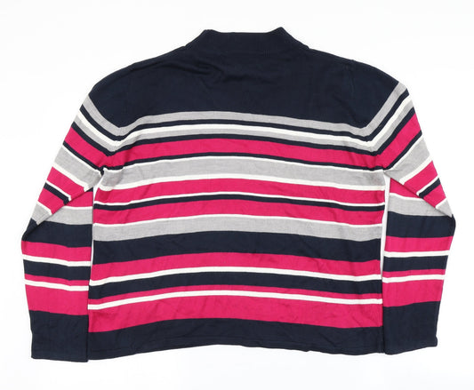 BM collection Womens Multicoloured Striped  Pullover Jumper Size M