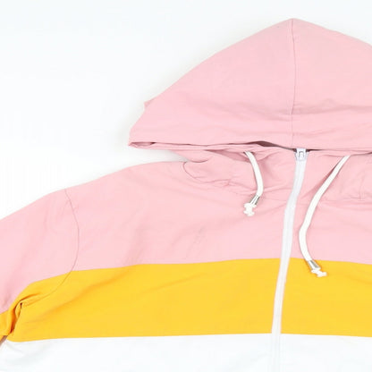 Boohoo Womens Multicoloured Striped  Rain Coat Coat Size XS