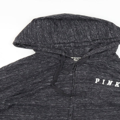 PINK Womens Grey Geometric  Full Zip Hoodie Size XS