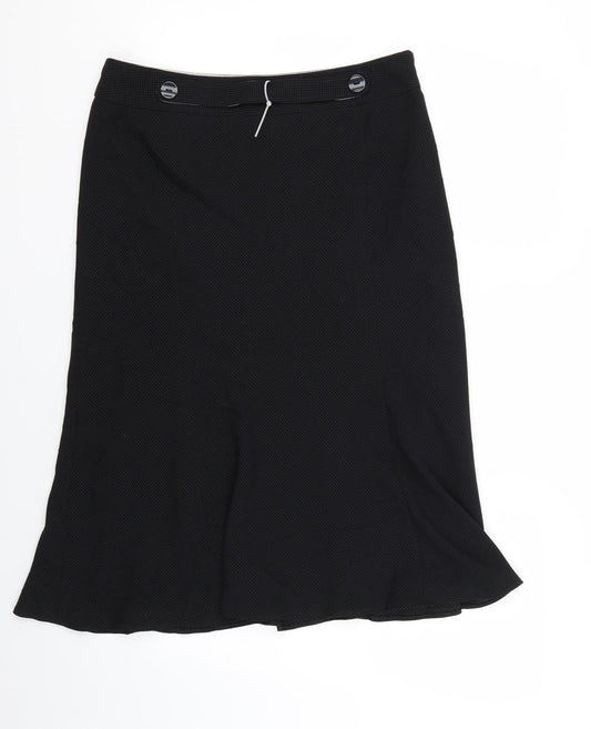 Autonomy Womens Black Polka Dot  Flare Skirt Size 12