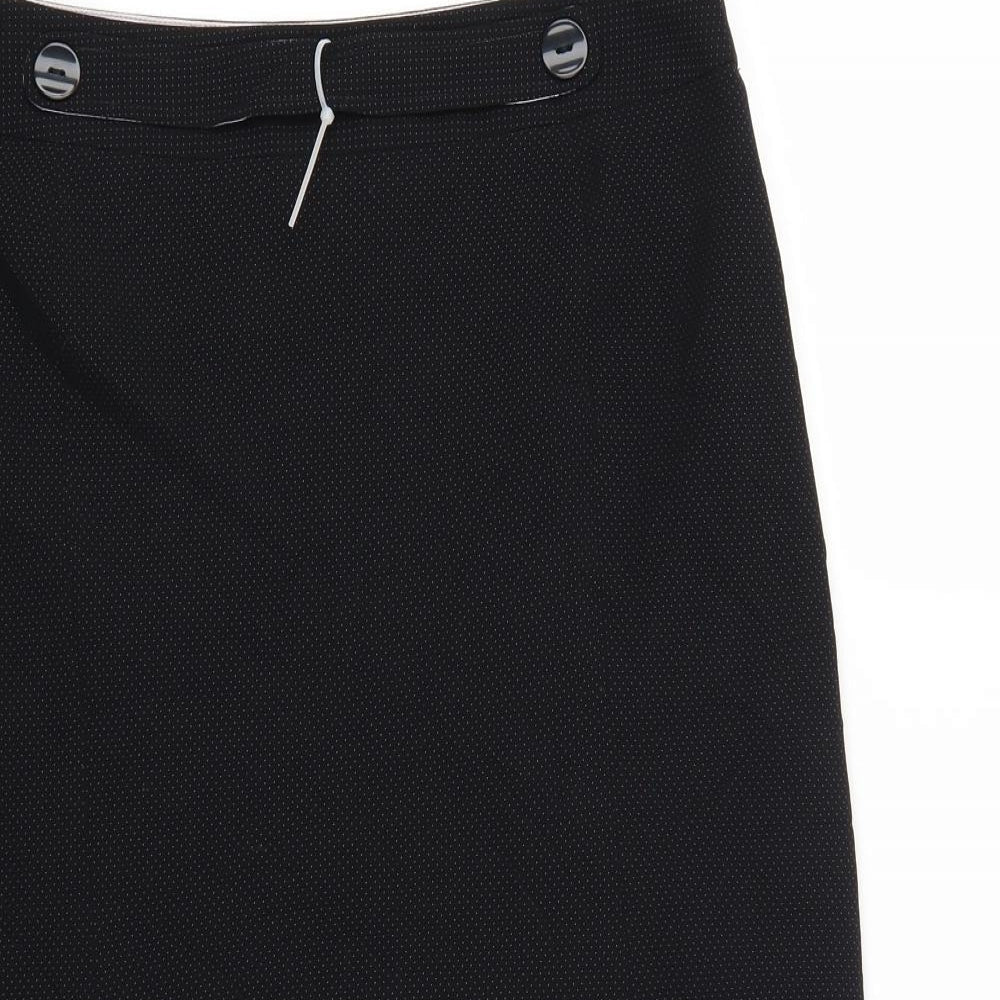 Autonomy Womens Black Polka Dot  Flare Skirt Size 12