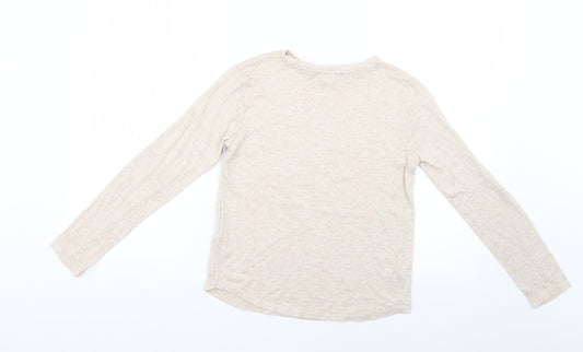 Primark Girls Beige Geometric  Basic T-Shirt Size 10-11 Years