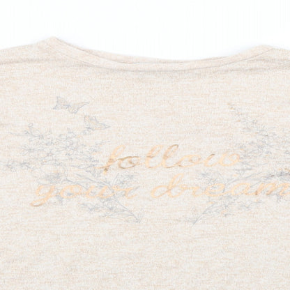 Primark Girls Beige Geometric  Basic T-Shirt Size 10-11 Years