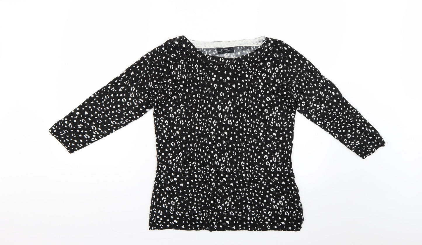 Womens UK Size 8 Papaya Black Pullover Jumper