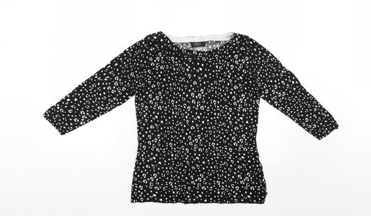 Womens UK Size 8 Papaya Black Pullover Jumper