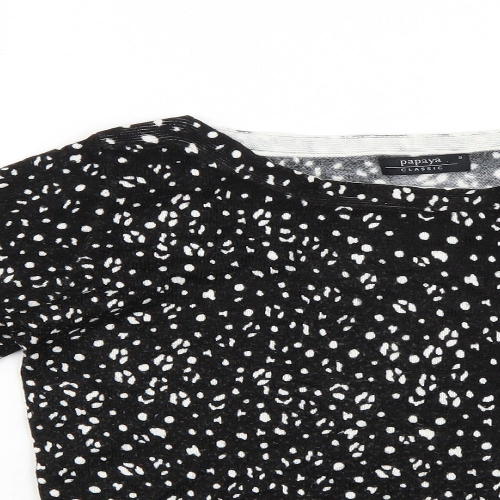 Womens UK Size 8 Papaya Black Pullover Jumper