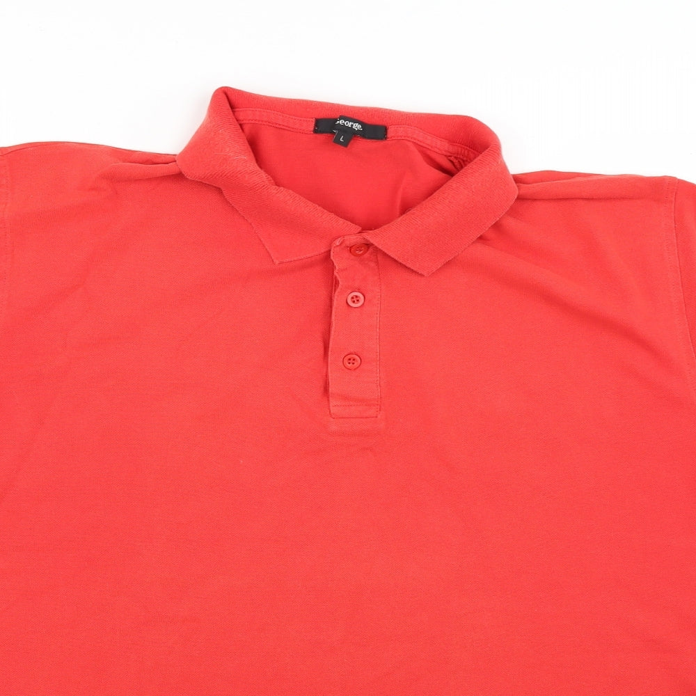 George Mens Red    Polo Size L