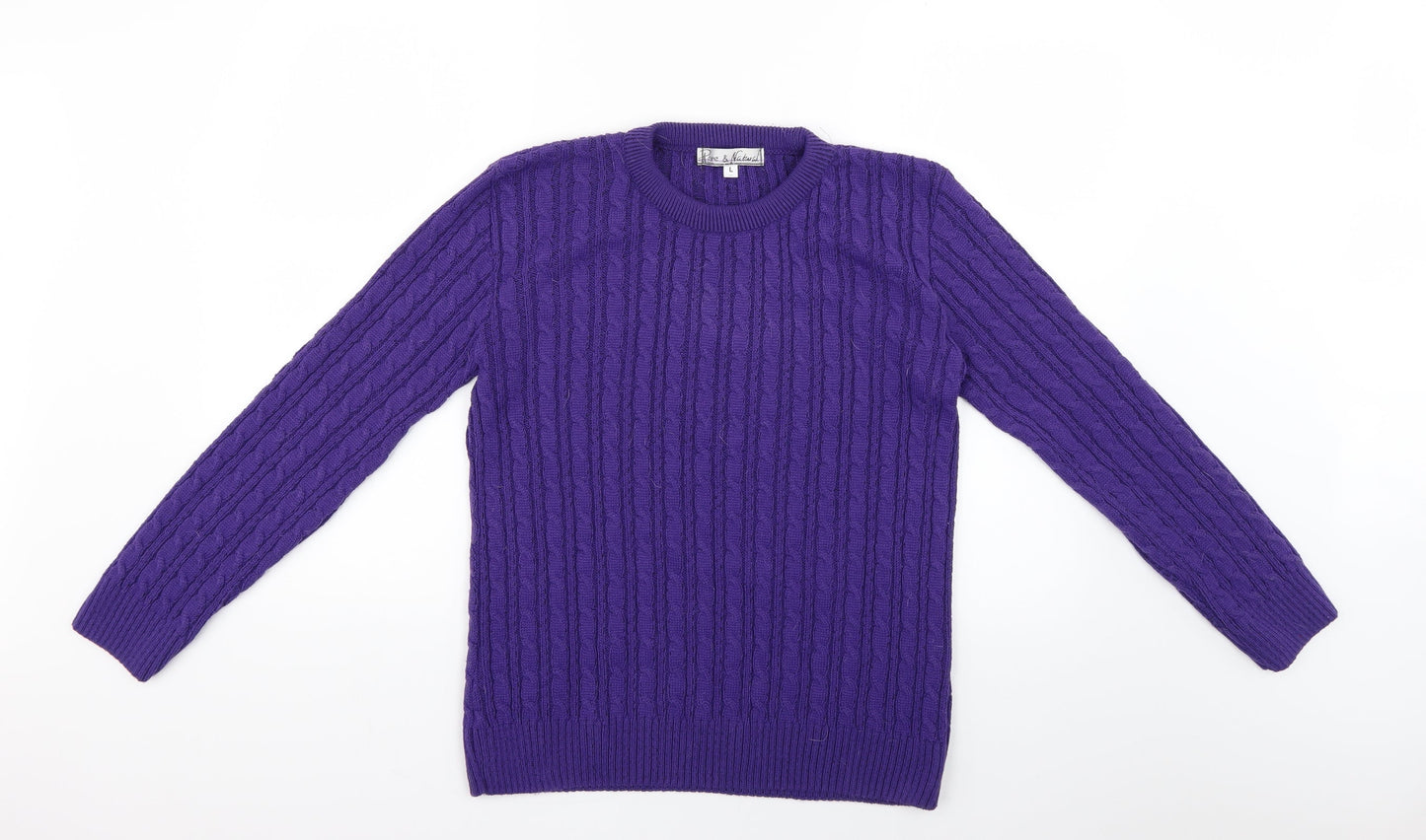 Womens UK Size L pure & natural Purple Pullover Jumper