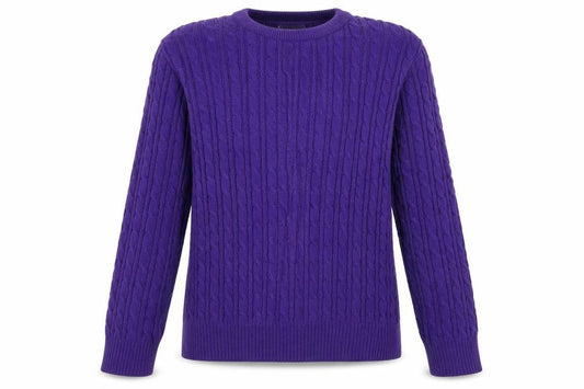 Front view of pure & natural women’s purple jumper, size L