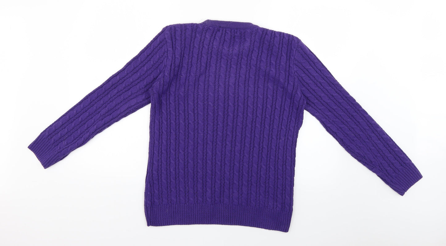 Womens UK Size L pure & natural Purple Pullover Jumper
