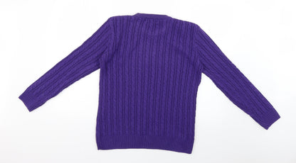 Womens UK Size L pure & natural Purple Pullover Jumper