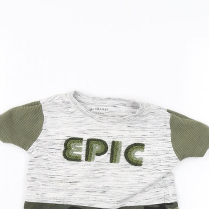 Primark Baby Green Camouflage  Basic T-Shirt Size 12-18 Months