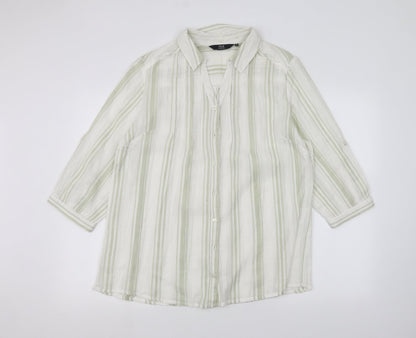 Womens UK Size 18 ISLE White Basic Button-Up