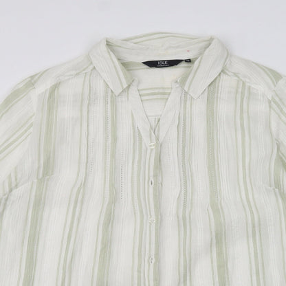 Womens UK Size 18 ISLE White Basic Button-Up