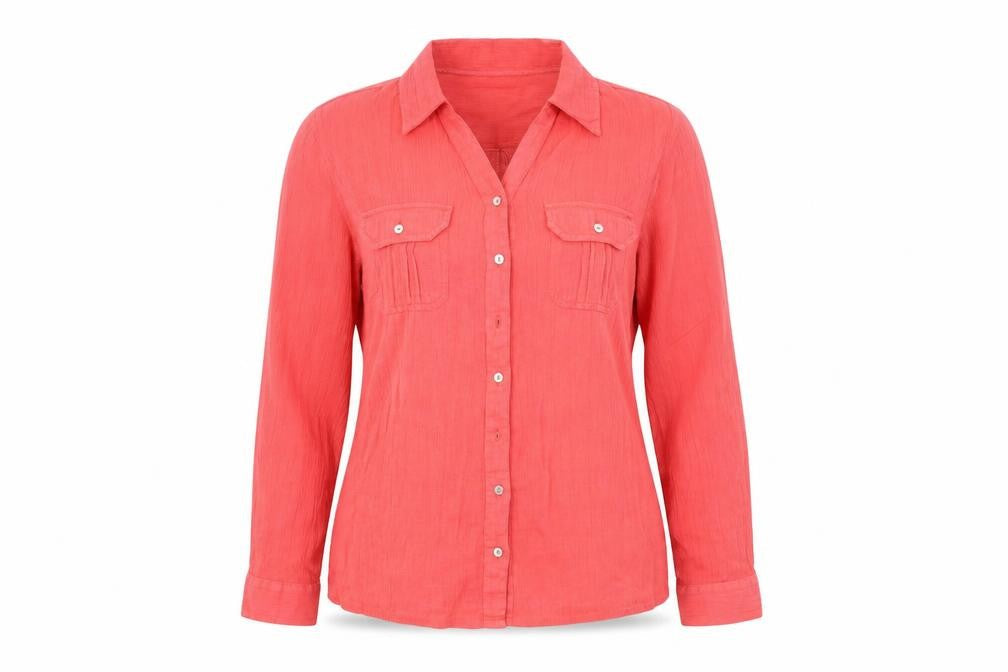Womens UK Size 14 DASH Pink Basic Button-Up