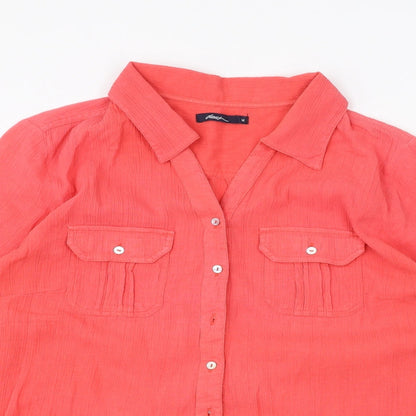 Womens UK Size 14 DASH Pink Basic Button-Up