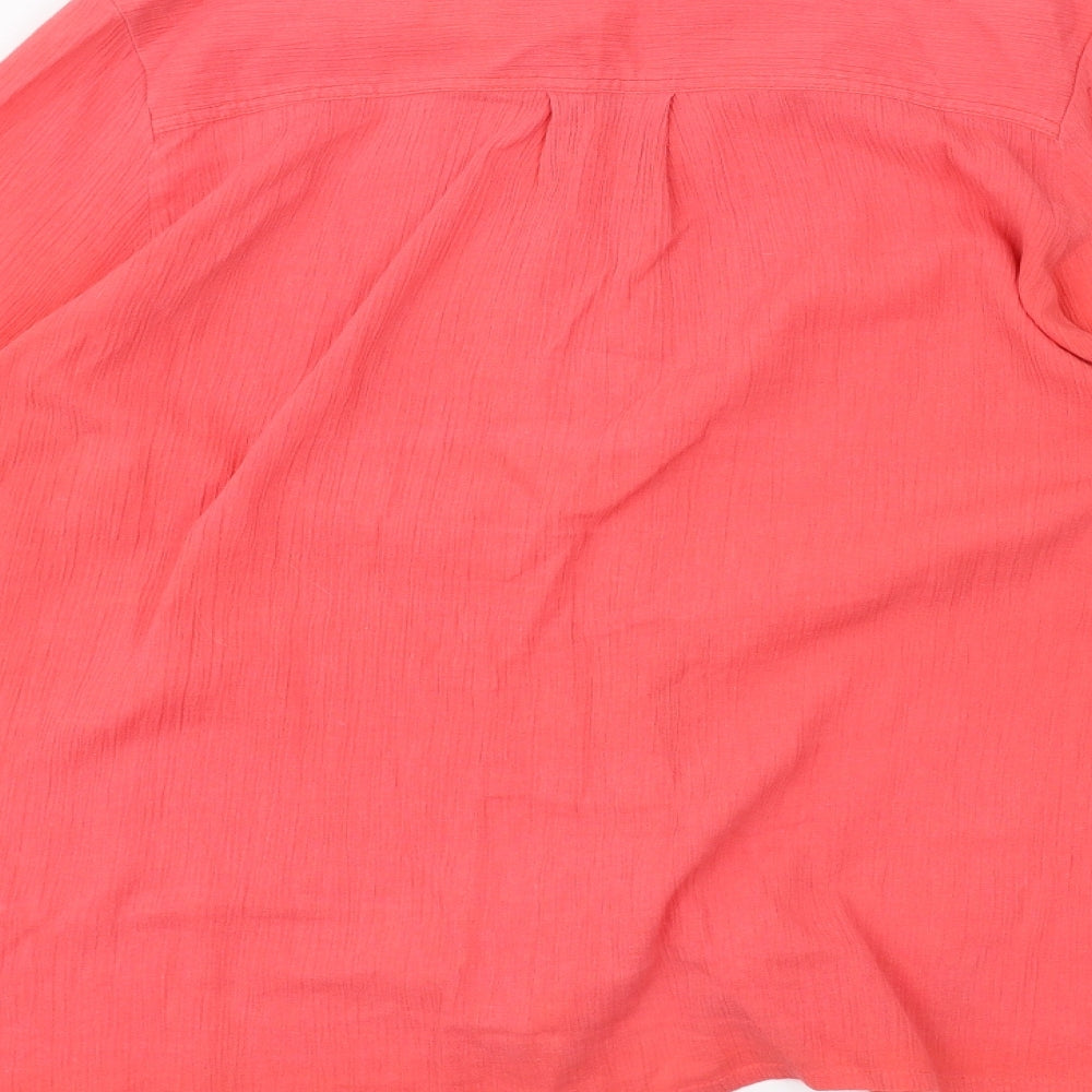 Womens UK Size 14 DASH Pink Basic Button-Up