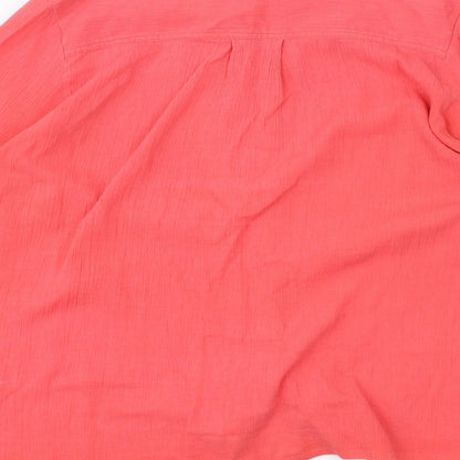 Womens UK Size 14 DASH Pink Basic Button-Up