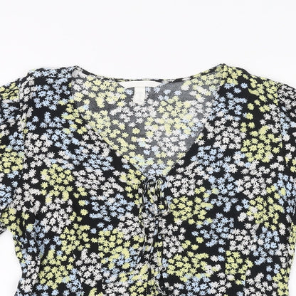 Womens UK Size 12 H&M Black Basic T-Shirt