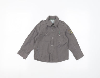 Feu Follet Baby Grey   Basic Button-Up Size 24 Months