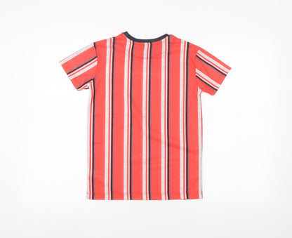 George Boys Orange Striped  Basic T-Shirt Size 7-8 Years