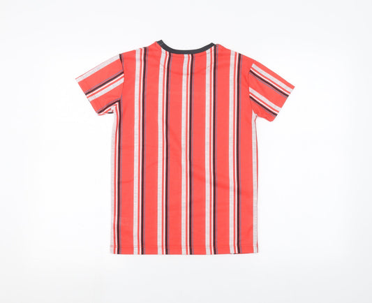 George Boys Orange Striped  Basic T-Shirt Size 7-8 Years