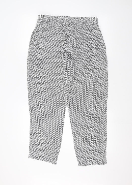 Womens UK Size 14 H&M Regular Fit  White Trousers