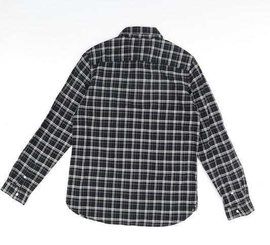 River Island Mens Black Check   Dress Shirt Size M