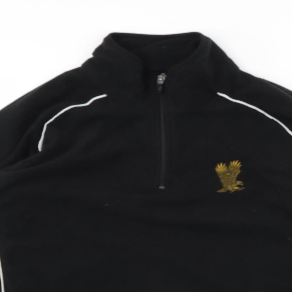 Womens UK Size 10 Preworn Black Henley Jumper