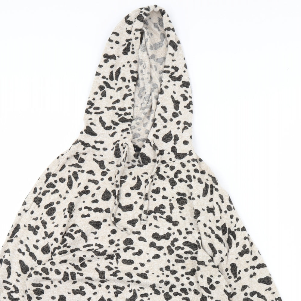 Dorothy Perkins Womens Brown Animal Print  Pullover Hoodie Size 6