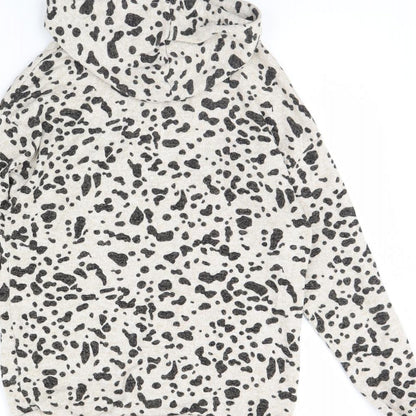 Dorothy Perkins Womens Brown Animal Print  Pullover Hoodie Size 6