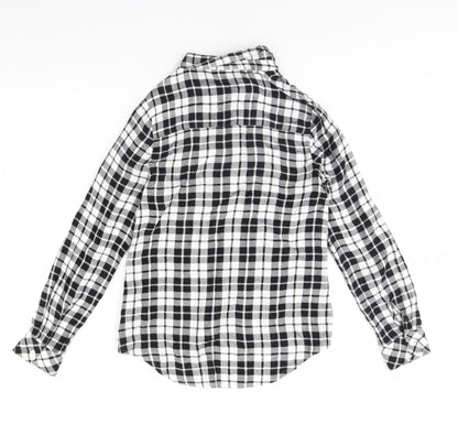 Candy Couture Girls Black Check  Basic Button-Up Size 11-12 Years