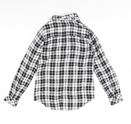Candy Couture Girls Black Check  Basic Button-Up Size 11-12 Years